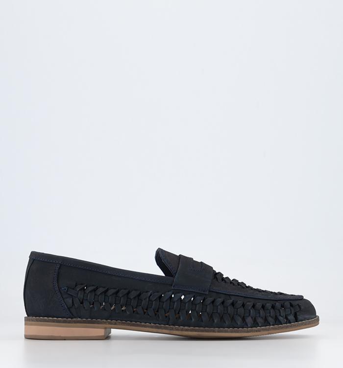 OFFICE Chiswick 2 Woven Saddle Shoes Navy Nubuck