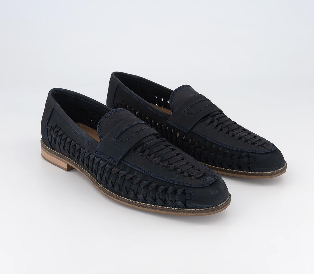OFFICE Chiswick 2 Woven Saddle Shoes Navy Nubuck - Men's Casual Shoes