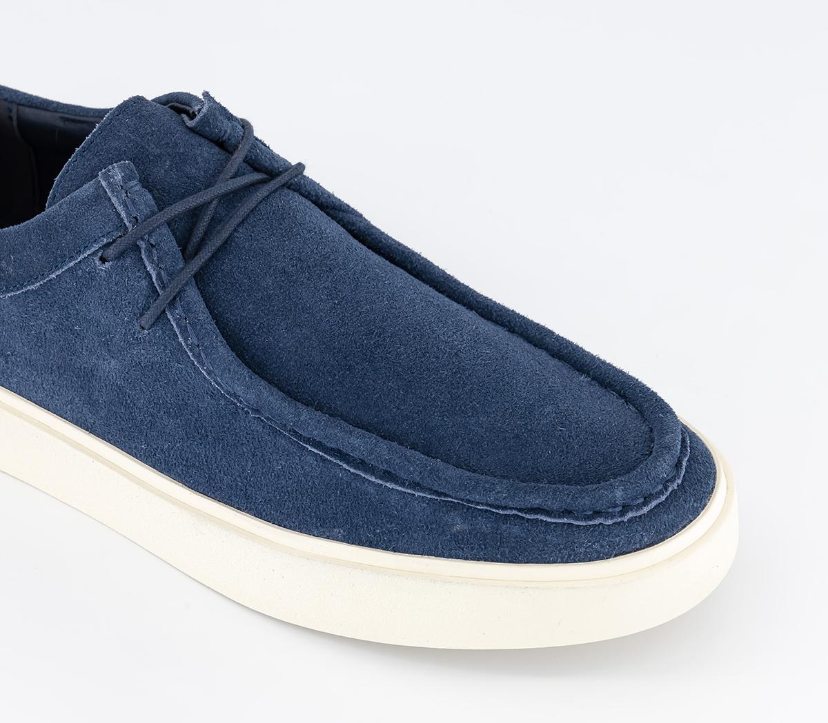 OFFICECooper Suede Apron Stitch Derby Shoes Navy Suede