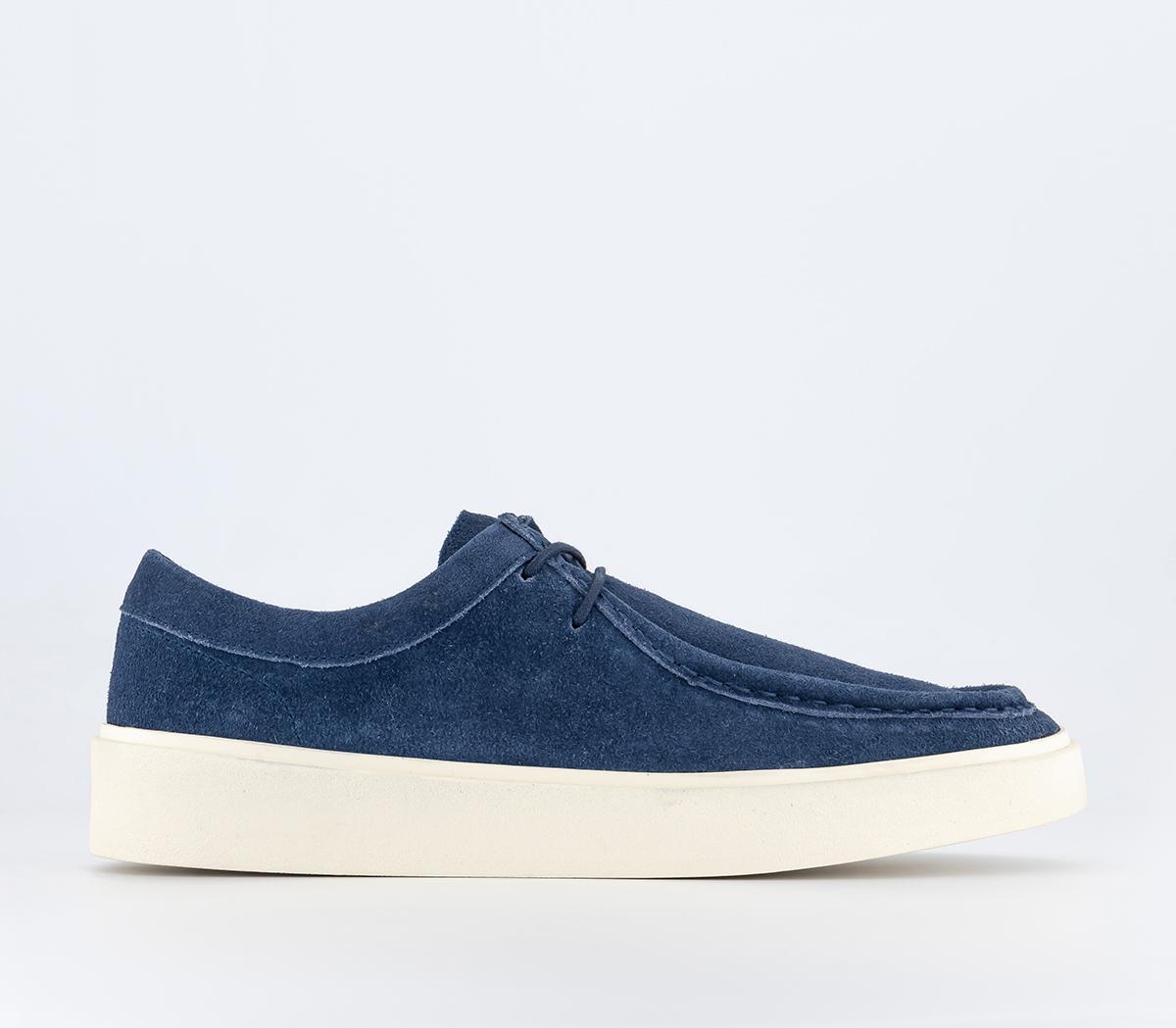 OFFICECooper Suede Apron Stitch Derby Shoes Navy Suede