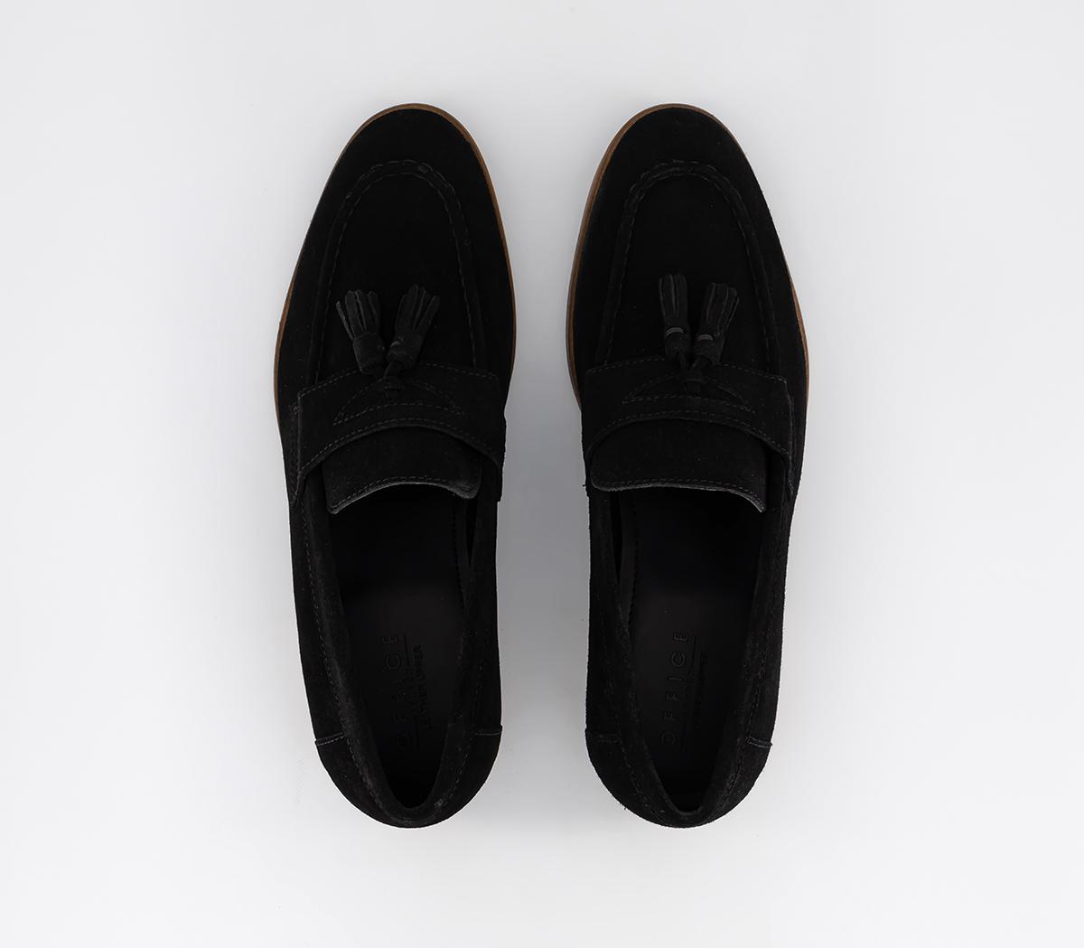 OFFICE Channing Tassel Loafers OFFICE Channing Tassel Loafers Black Suede