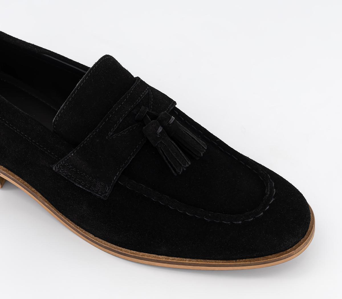 OFFICE Channing Tassel Loafers OFFICE Channing Tassel Loafers Black Suede