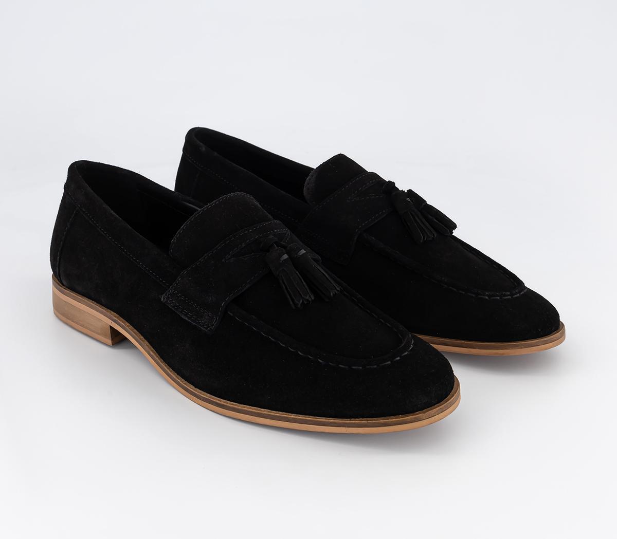OFFICE Channing Tassel Loafers OFFICE Channing Tassel Loafers Black Suede