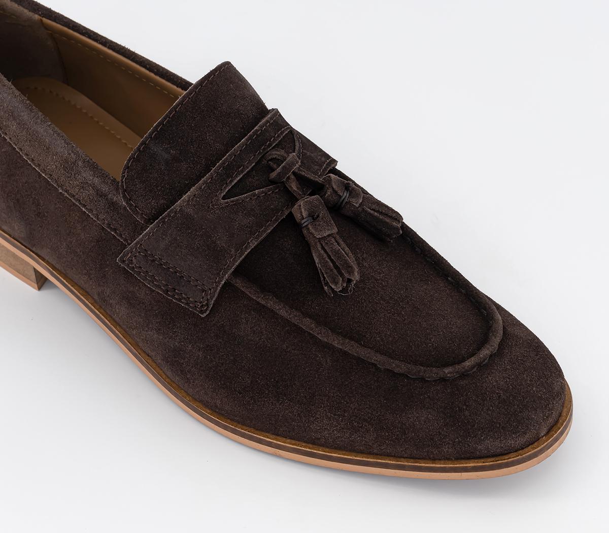 OFFICE Channing Tassel Loafers OFFICE Channing Tassel Loafers Brown Suede