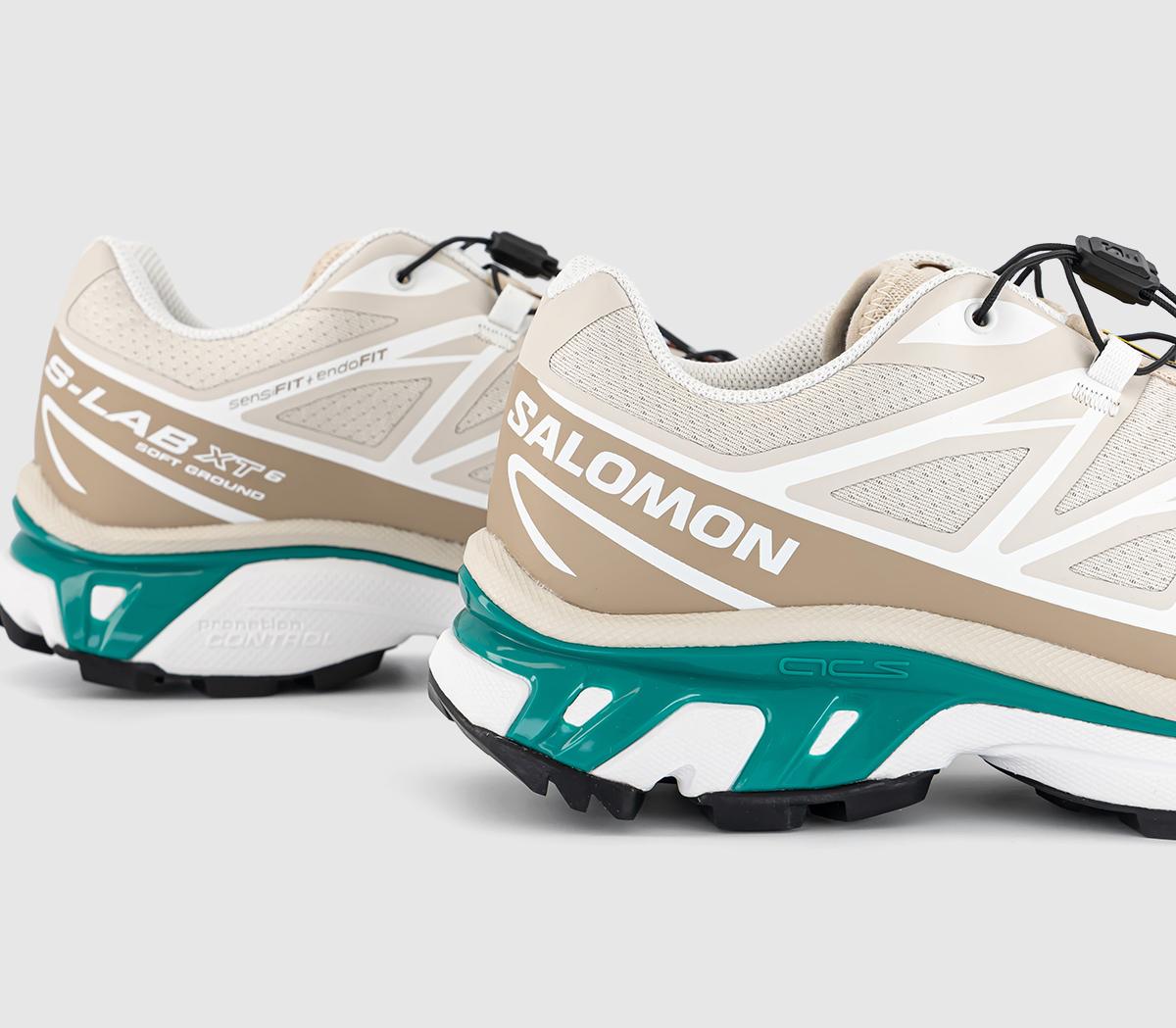 Salomon XT-6 Trainers Rainy Day Chinchilla Dynasty Green - Men's