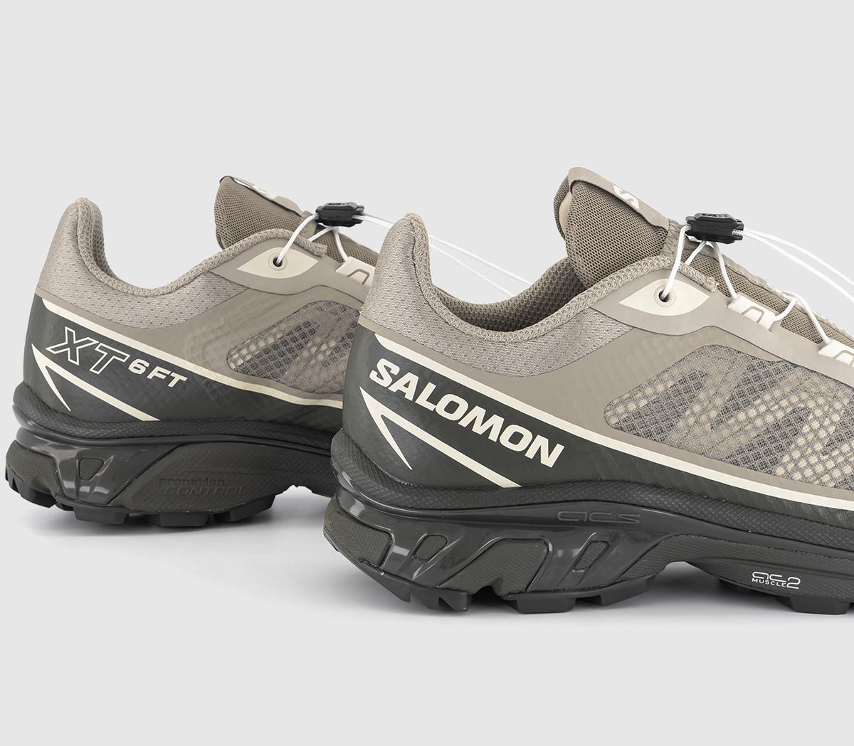Salomon Xt-6 Trainers Vintage Khaki Peat Vanilla - Men's Trainers