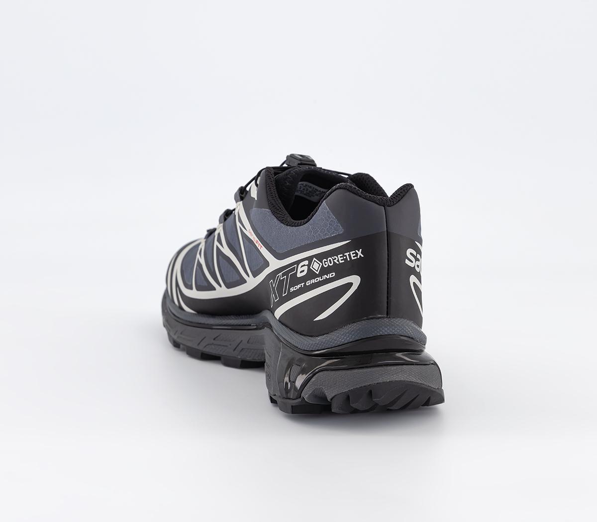 Salomon XT-6 GTX Trainers Black Ebony Lunar Rock - Men's Trainers