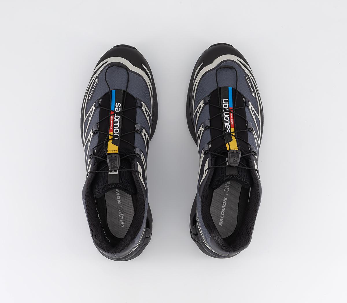 Salomon XT-6 GTX Trainers Black Ebony Lunar Rock - Men's Trainers