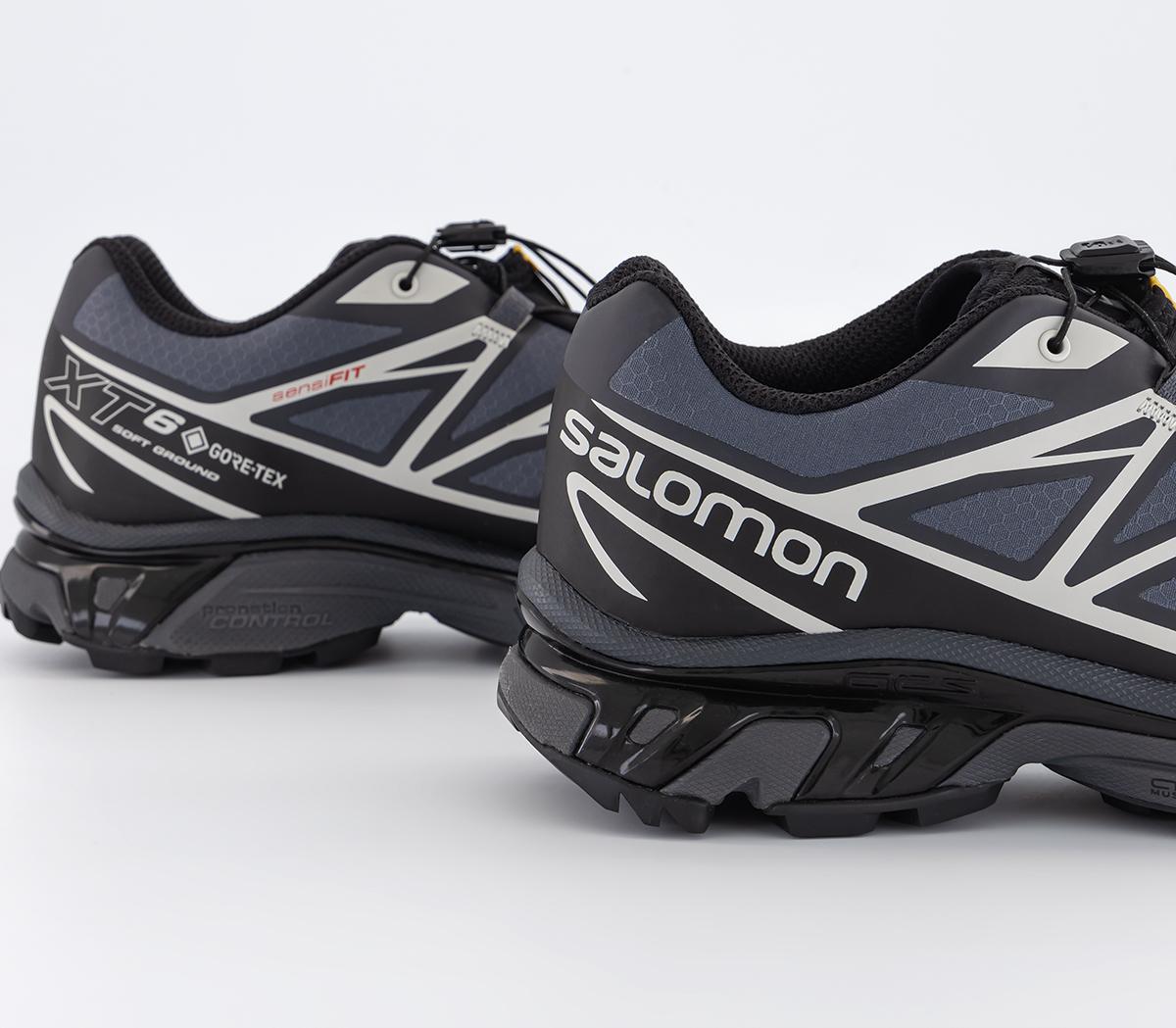 Salomon XT-6 GTX Trainers Black Ebony Lunar Rock - Men's Trainers