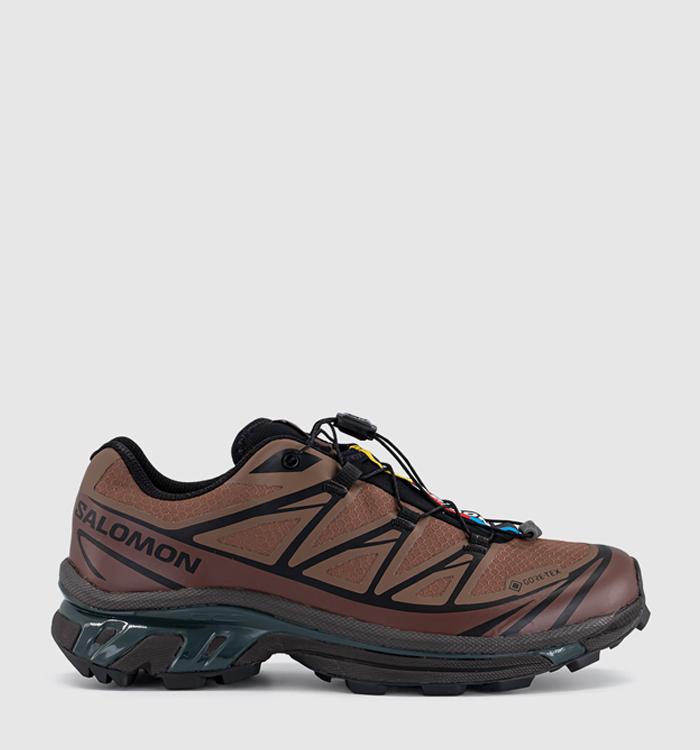 Salomon XT-6 GTX Trainers Mustang Bitter Chocolate Green Gables