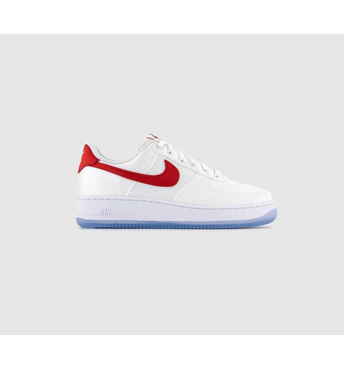 Nike Air Force 1 ’07 Trainers White Varsity Red Satin