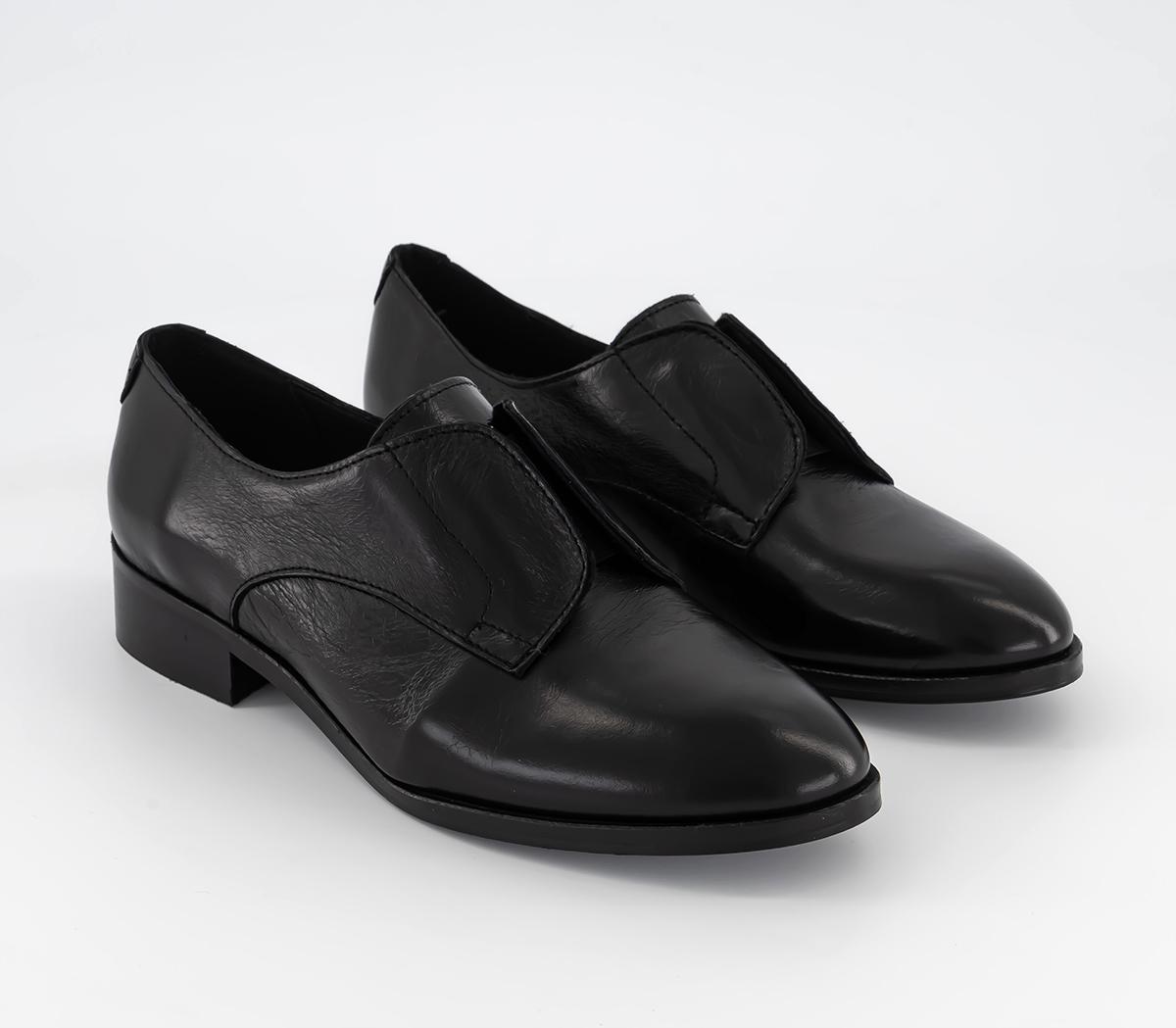 OFFICE Farrell Slip On Flats Black Leather Flat Shoes for Women