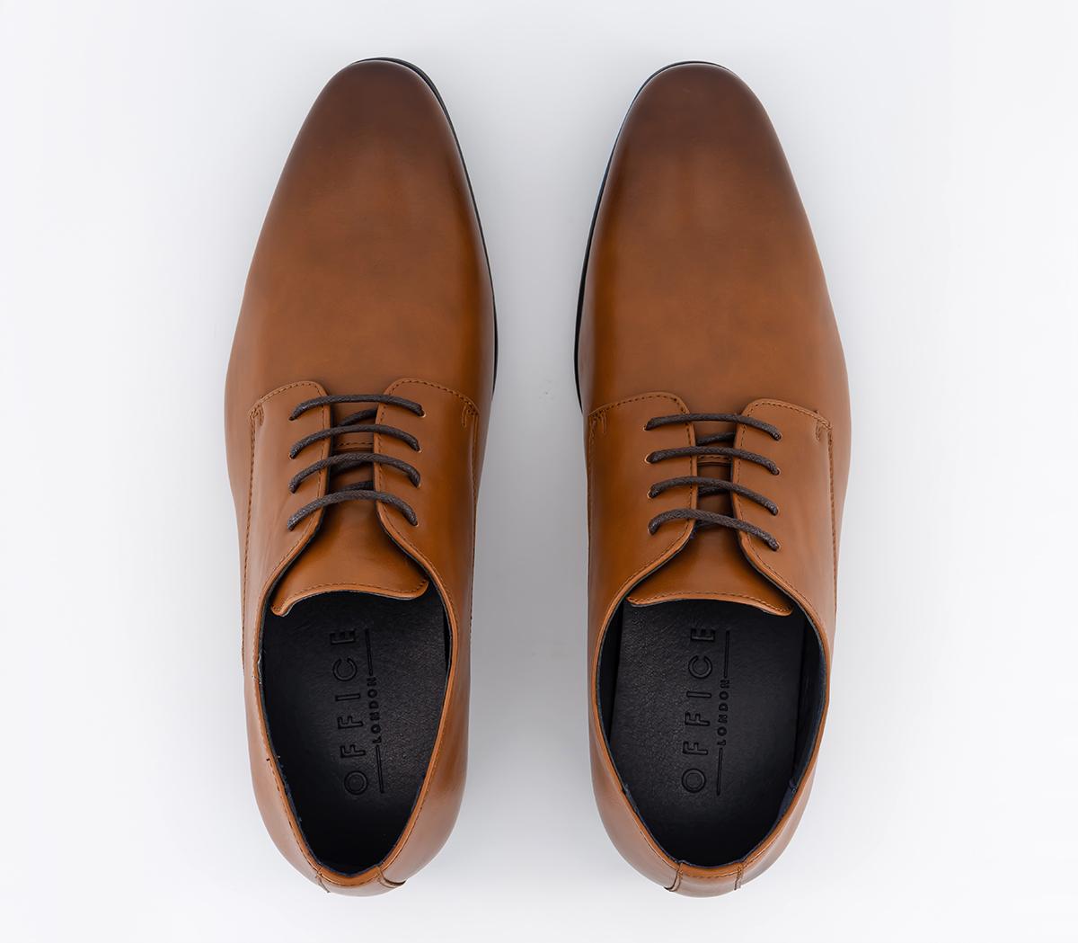 OFFICE Wide Fit Monroe Derby Shoes Tan - Men’s Smart Shoes
