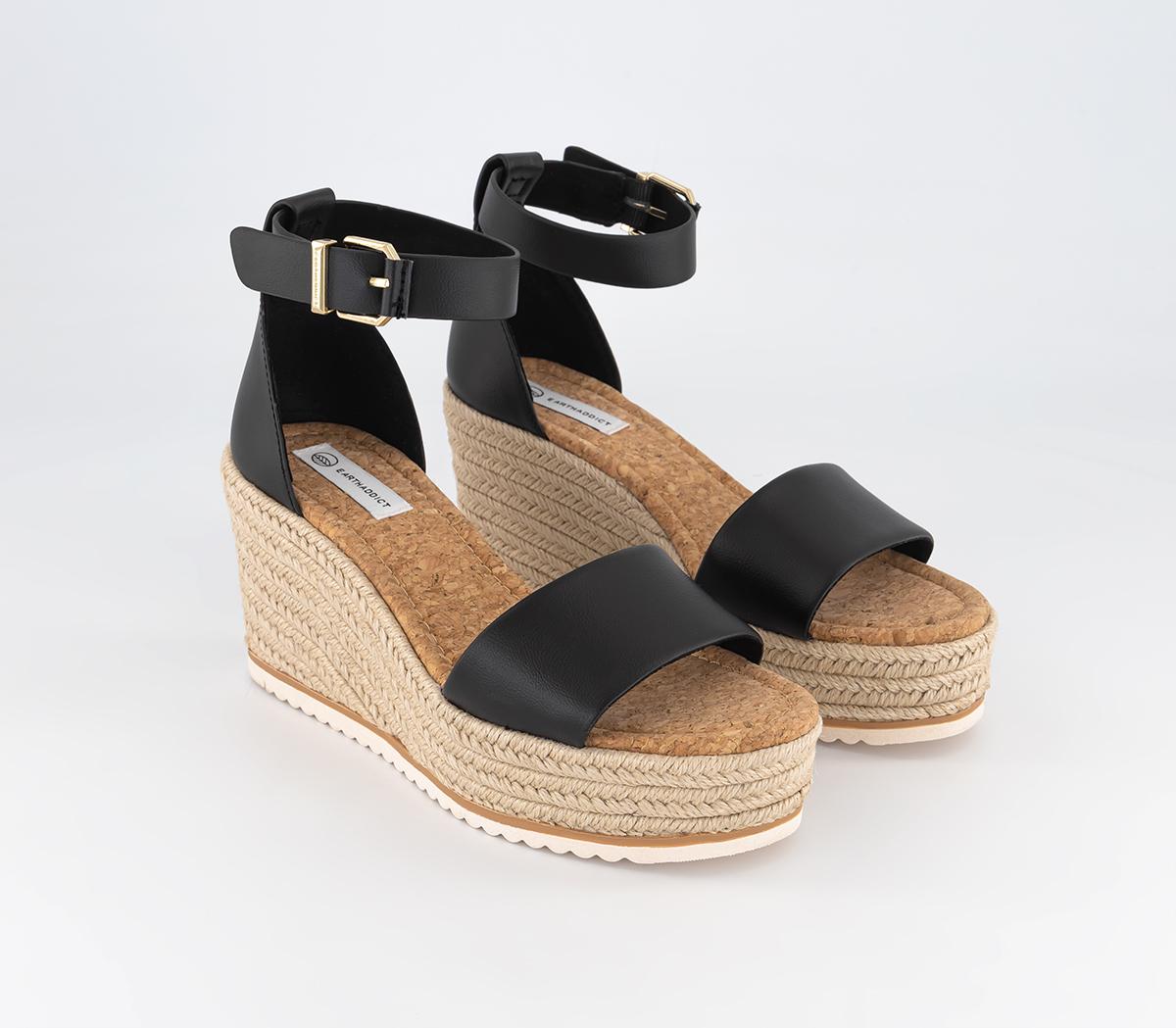 EARTHADDICTMorella Espadrille WedgesBlack