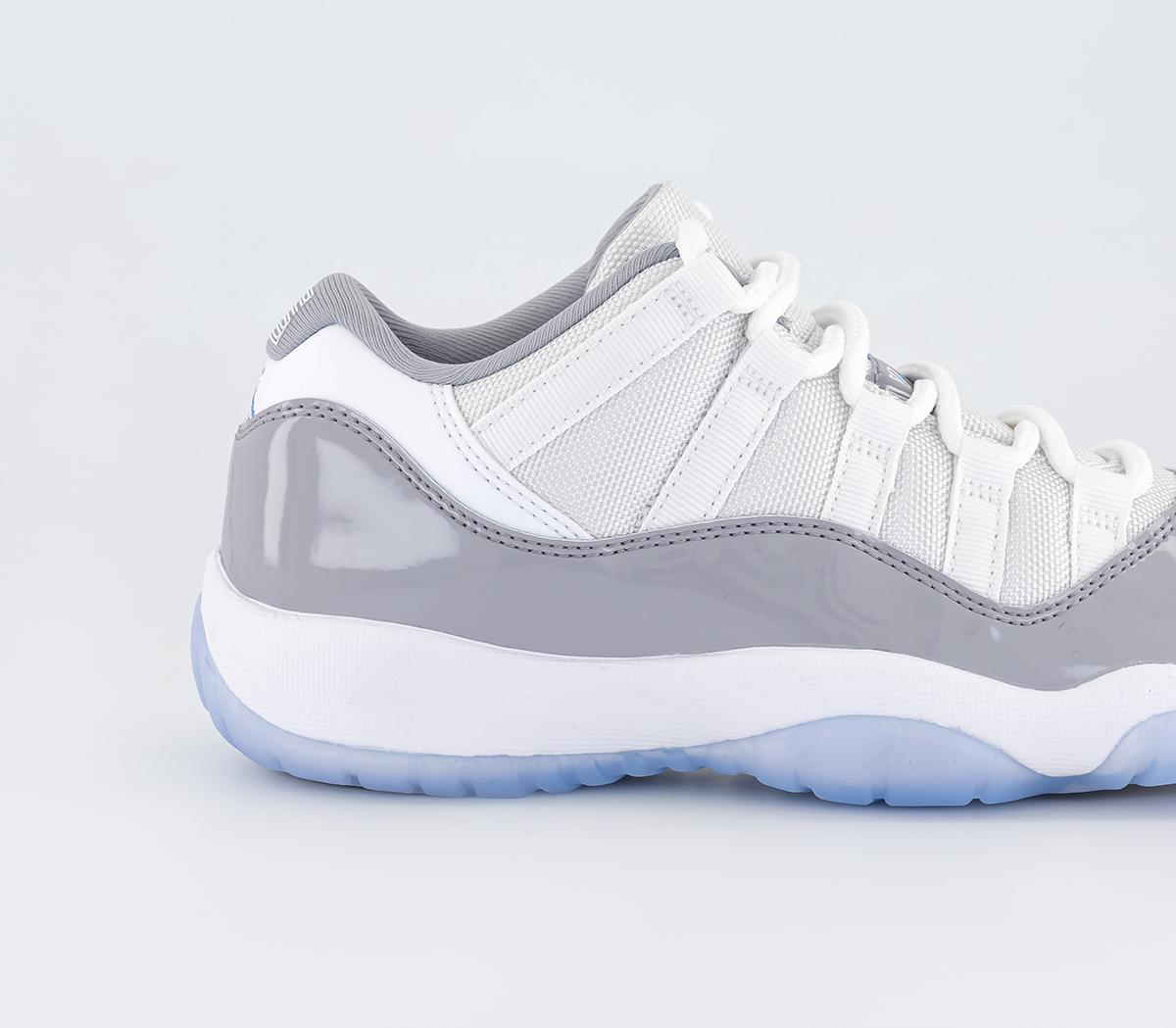 JordanAir Jordan 11 Low GS Trainers White University Blue Cement Grey