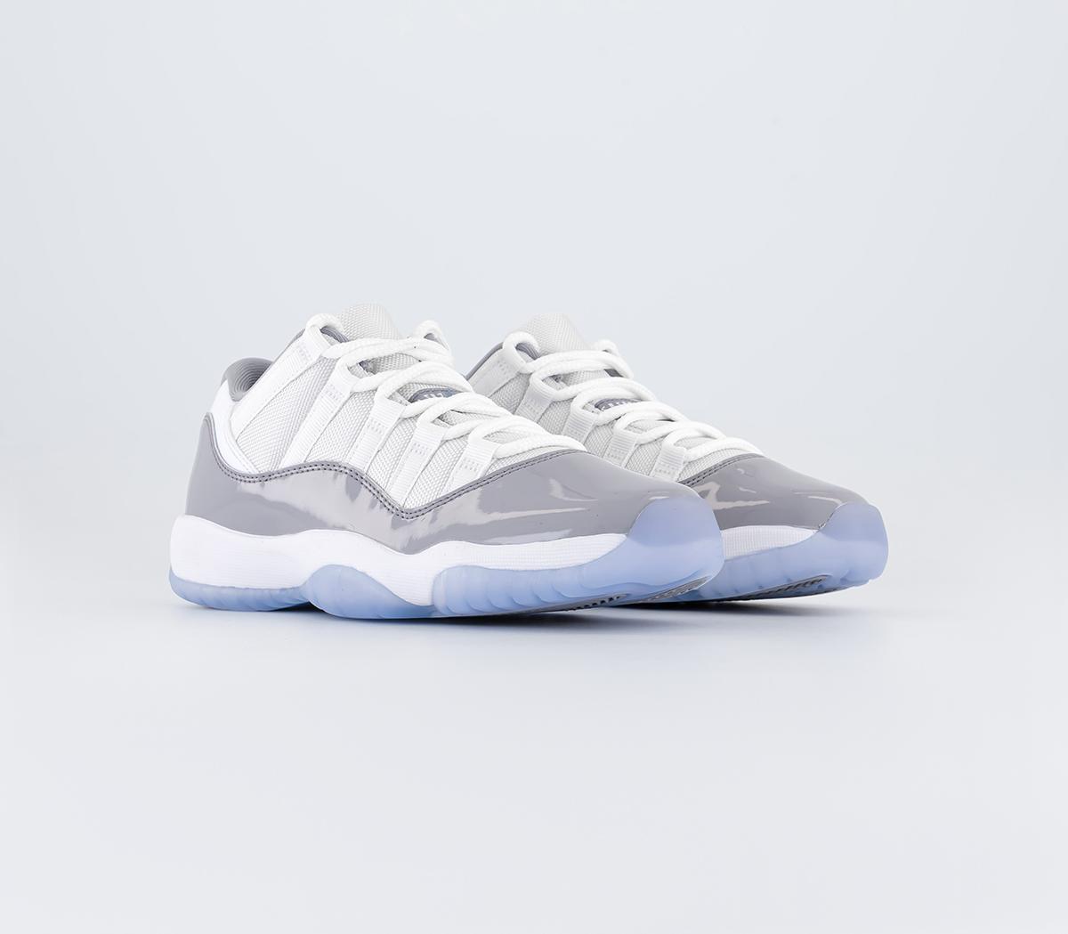 JordanAir Jordan 11 Low GS Trainers White University Blue Cement Grey