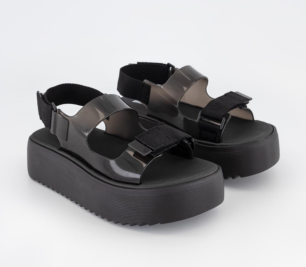 Melissa Womens Brave Papete Platform Sandals Black, 4