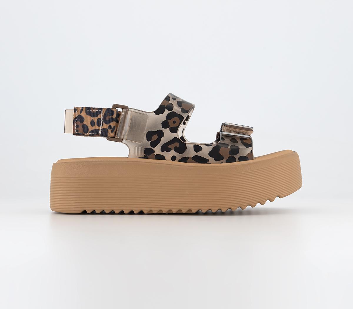 Brave Papete Platform Sandals Tan Leopard