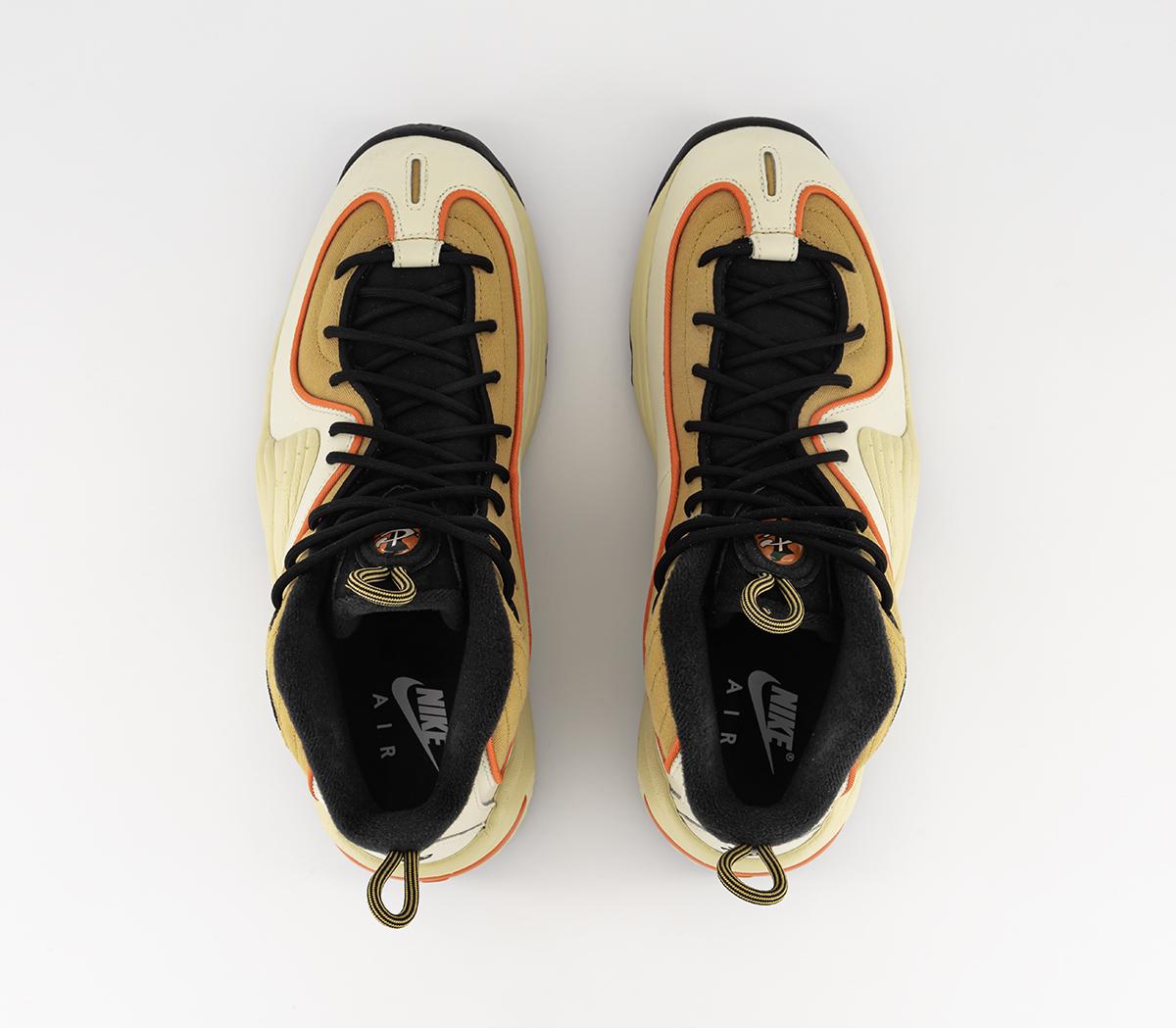 NikeAir Max Penny II Trainers Wheat Gold Safety Orange Black Coconut Milk