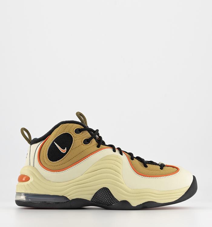 Nike Air Max Penny II Trainers Wheat Gold Safety Orange Black Coconut Milk