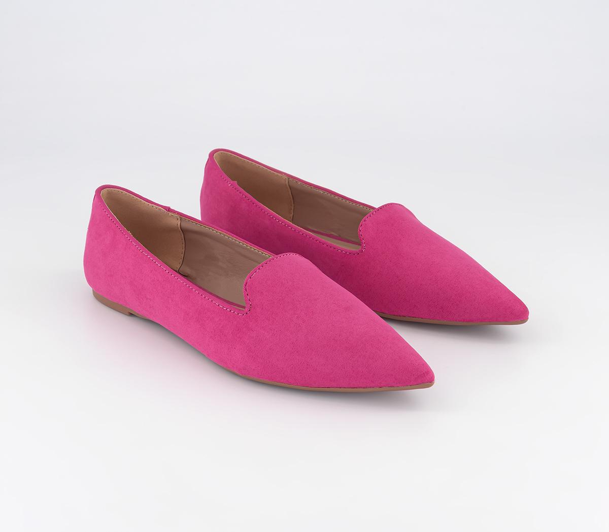 OFFICE Fabulous Pointed Slipper Cut Ballet Flats Hot Pink - Flat Shoes ...