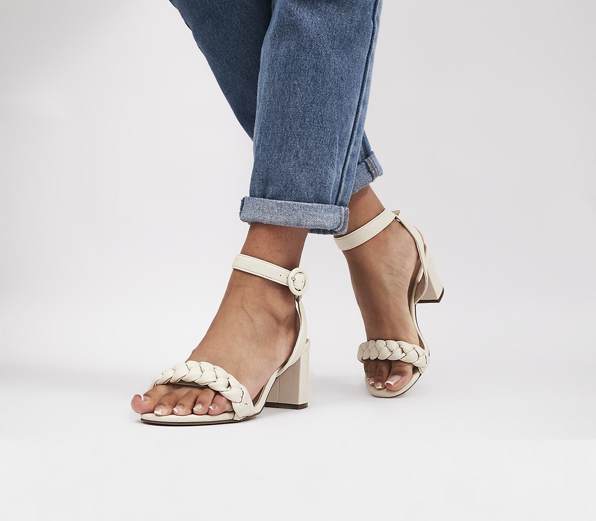 Office white heeled store sandals