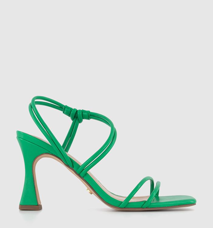 OFFICE Motion Tubular Strappy Knot Detail Heels Green