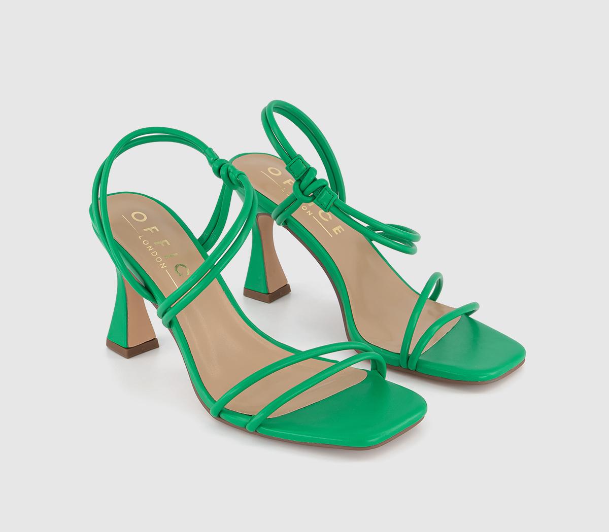 OFFICE Motion Tubular Strappy Knot Detail Heels Green - Mid Heels