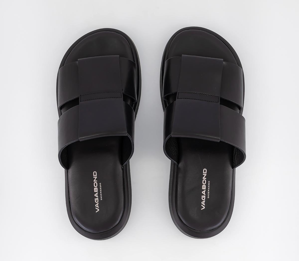Vagabond ShoemakersNate Woven SlidesBlack Leather