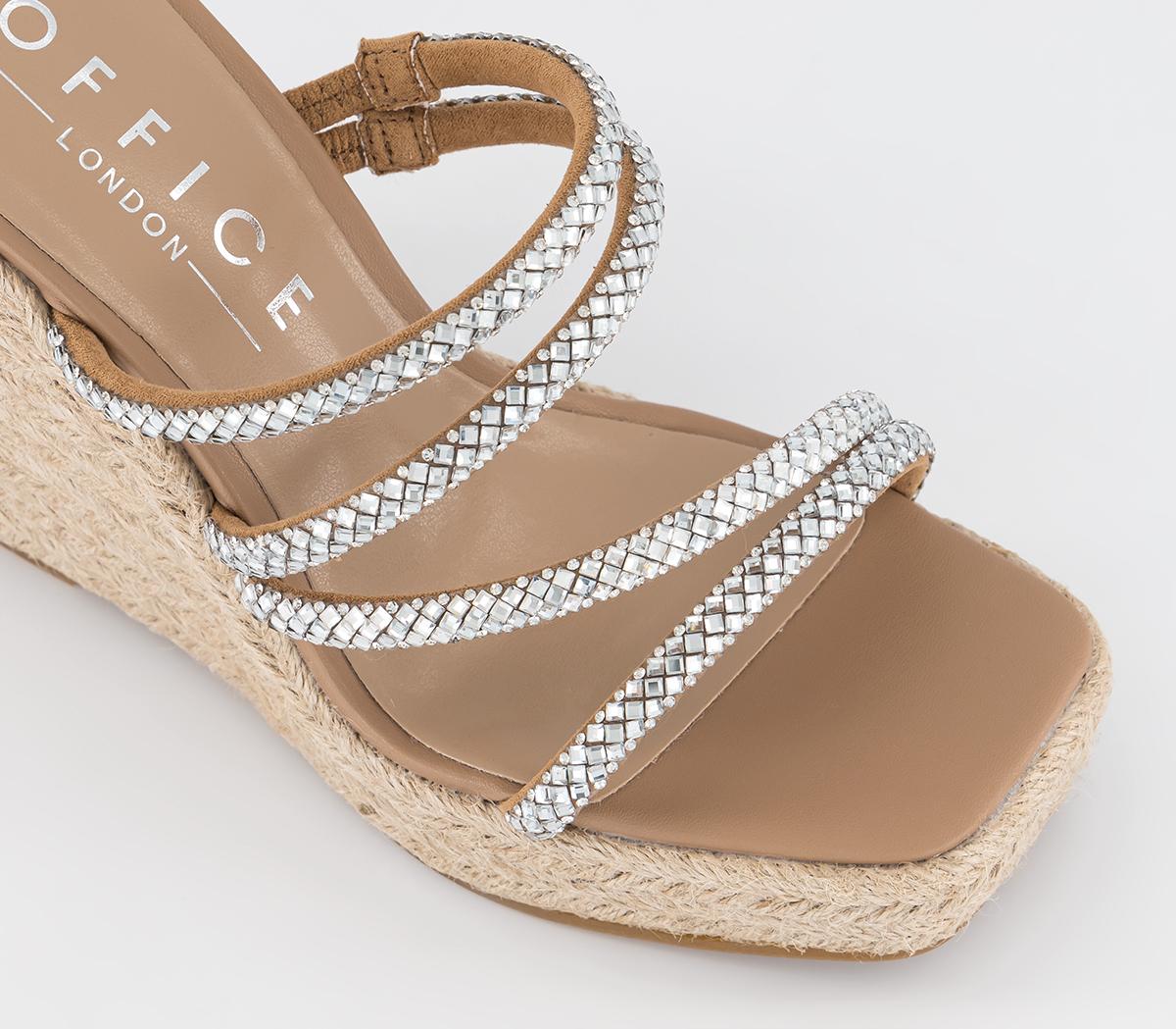 OFFICEHarlyn Embellished Strap Espadrille MulesSilver