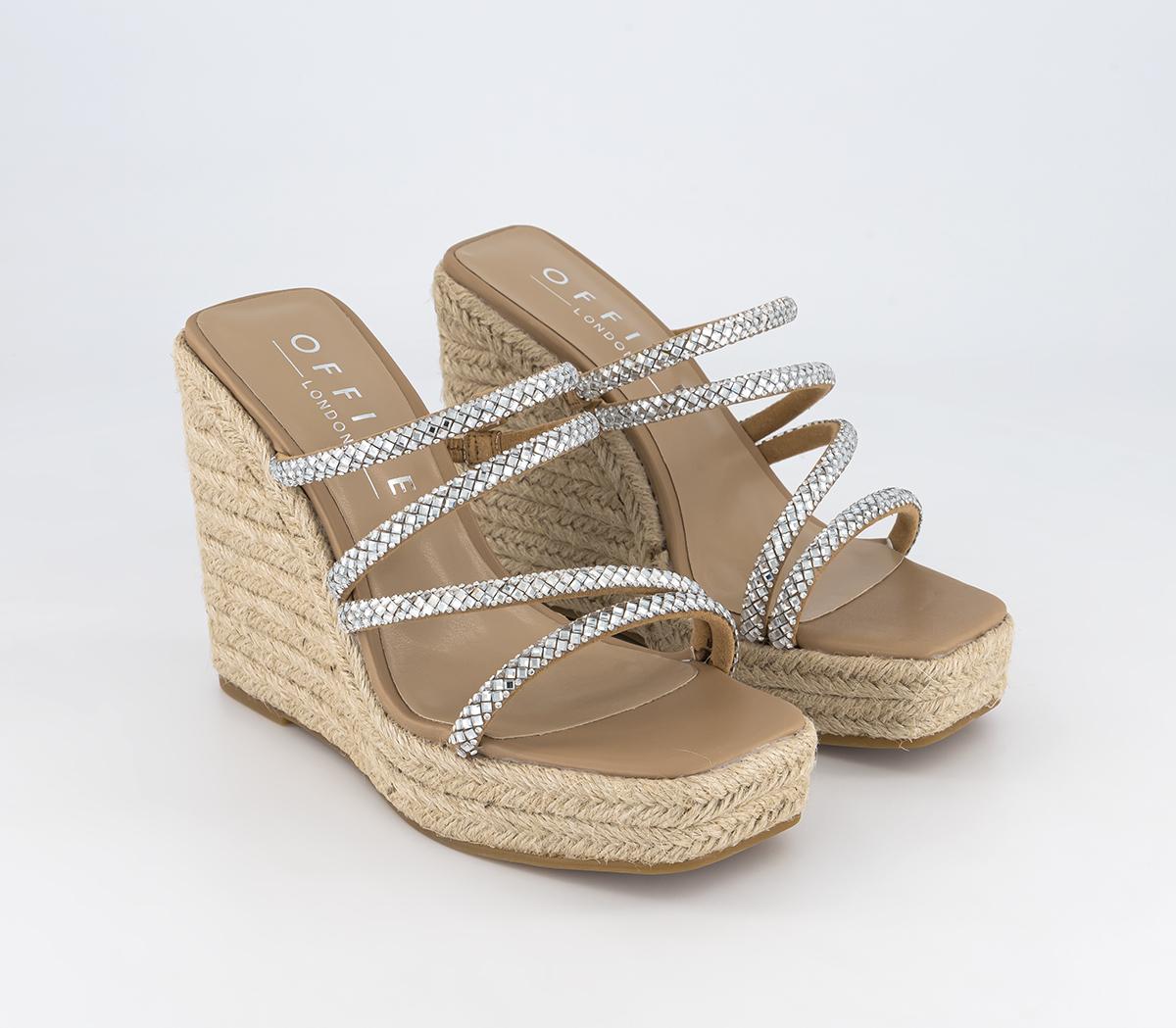 OFFICEHarlyn Embellished Strap Espadrille MulesSilver