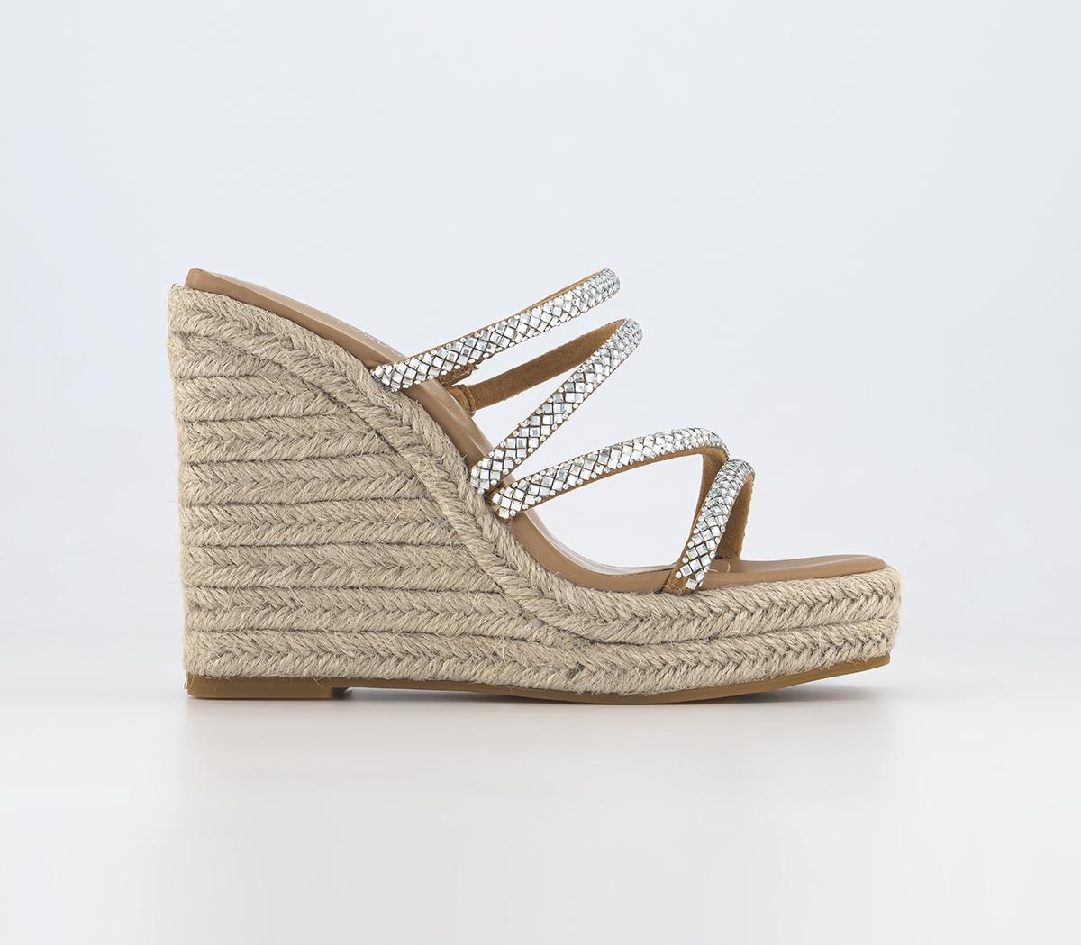 OFFICEHarlyn Embellished Strap Espadrille MulesSilver