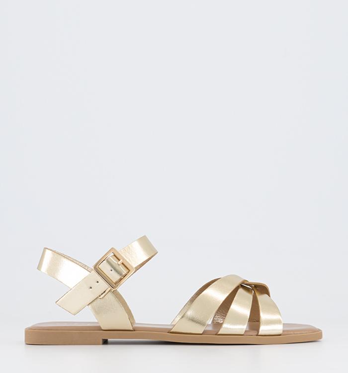OFFICE Wide Fit Santana Two Part Sandals Gold