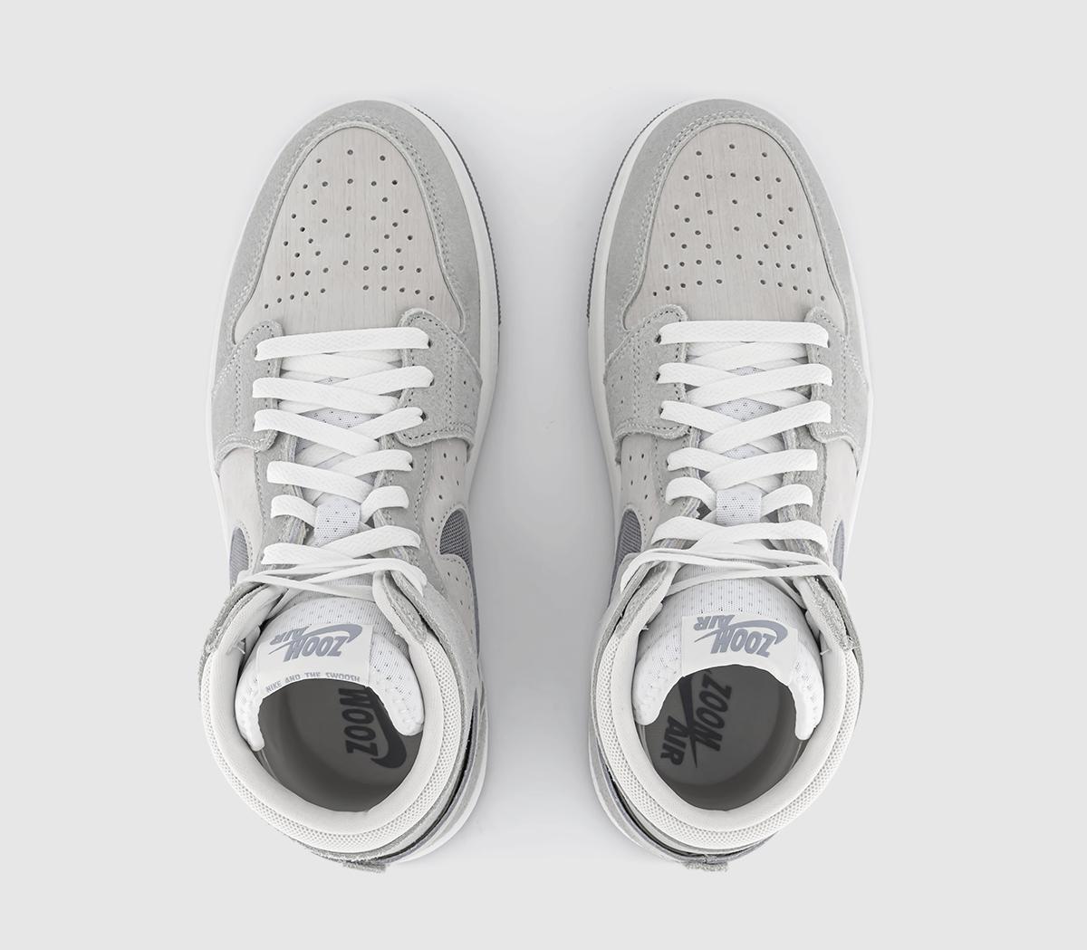 JordanAir Jordan 1 Zoom CMFT 2 Trainers Summit White Particle Grey Light Silver
