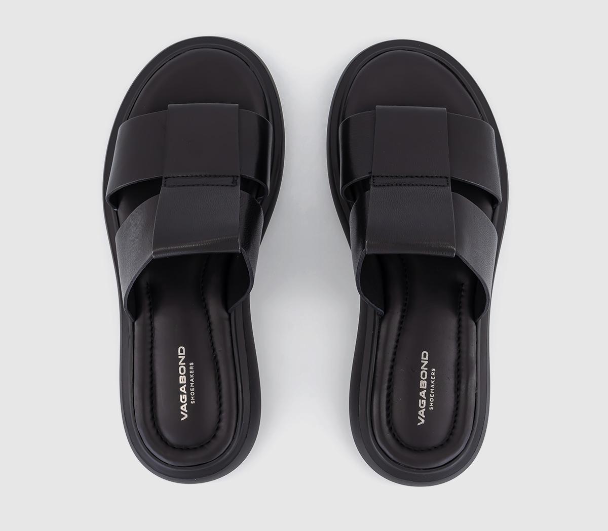 Vagabond Shoemakers Blenda Woven Slides Black Leather - Flat Shoes for ...