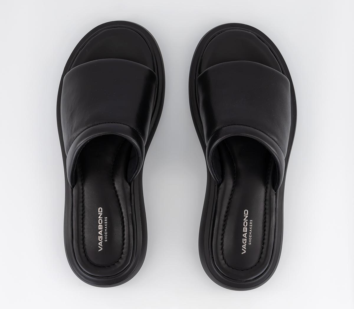 Vagabond Shoemakers Blenda Slide Mules Black Leather - Women’s Sandals