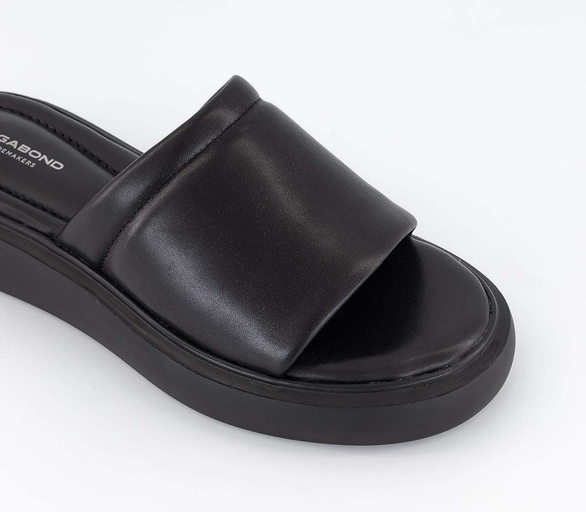 Vagabond Shoemakers Blenda Slide Mules Black Leather - Women’s Sandals