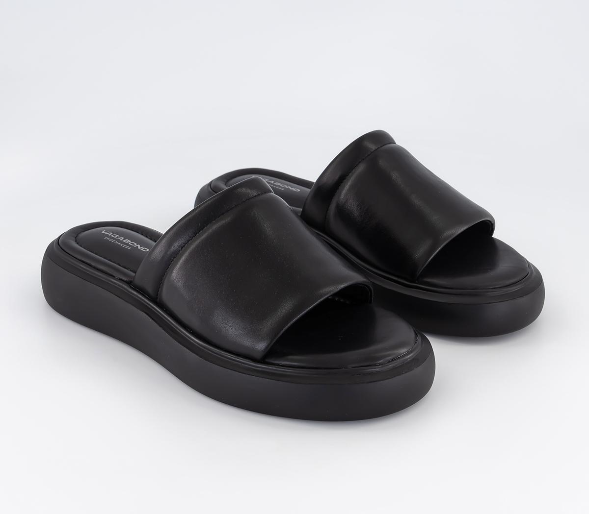 Vagabond Shoemakers Blenda Slide Mules Black Leather - Women’s Sandals