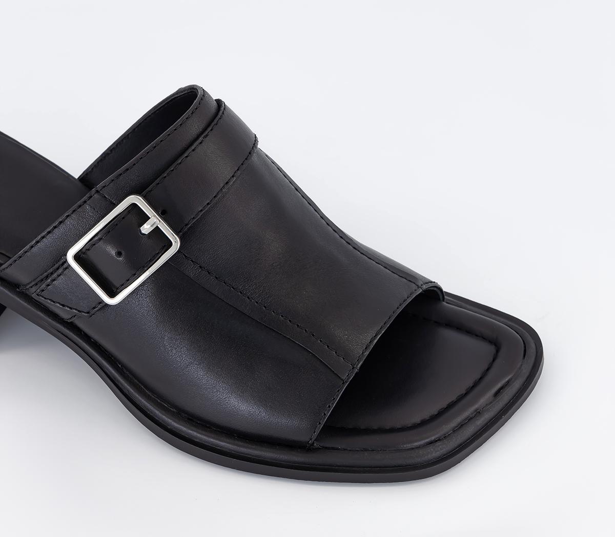 Vagabond Shoemakers Ines Buckle Mules Black Leather - Mules