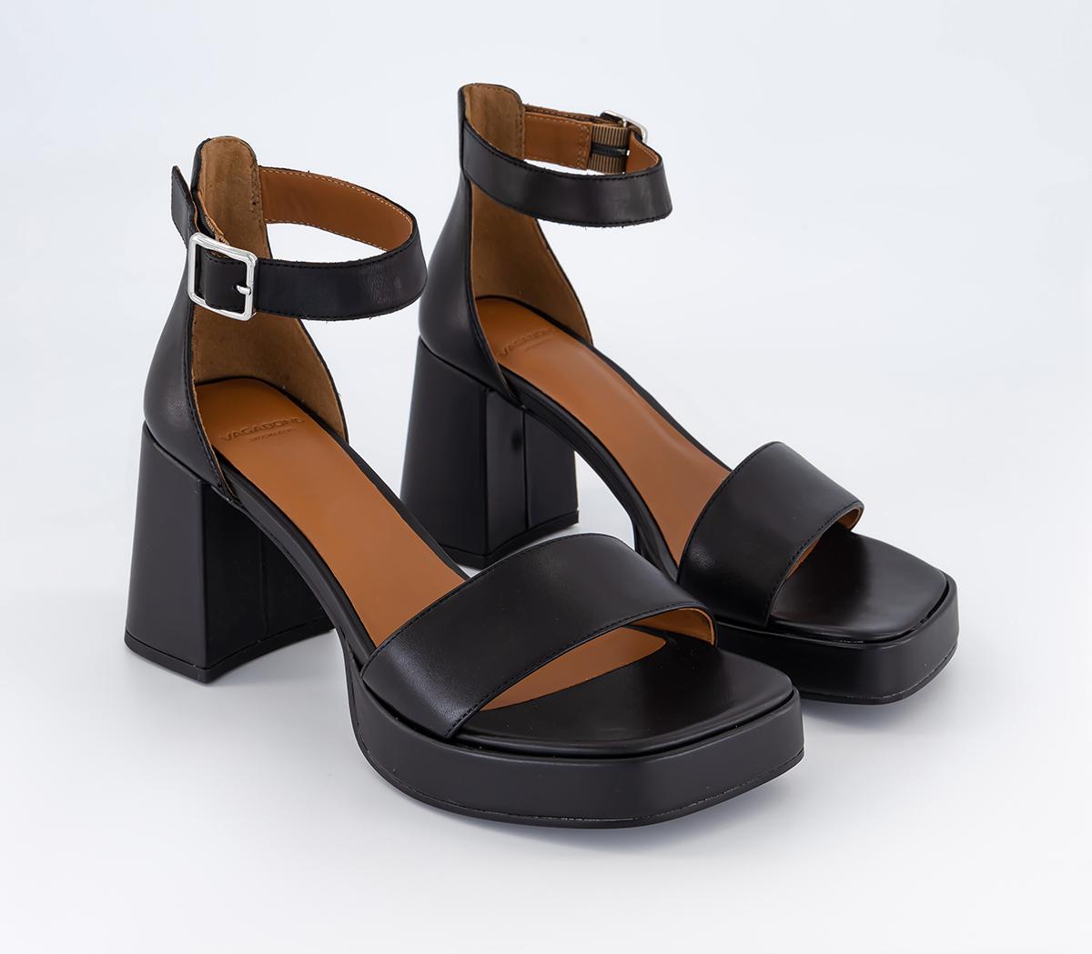 Vagabond Shoemakers Fiona Platform Heels Black Leather - High Heels