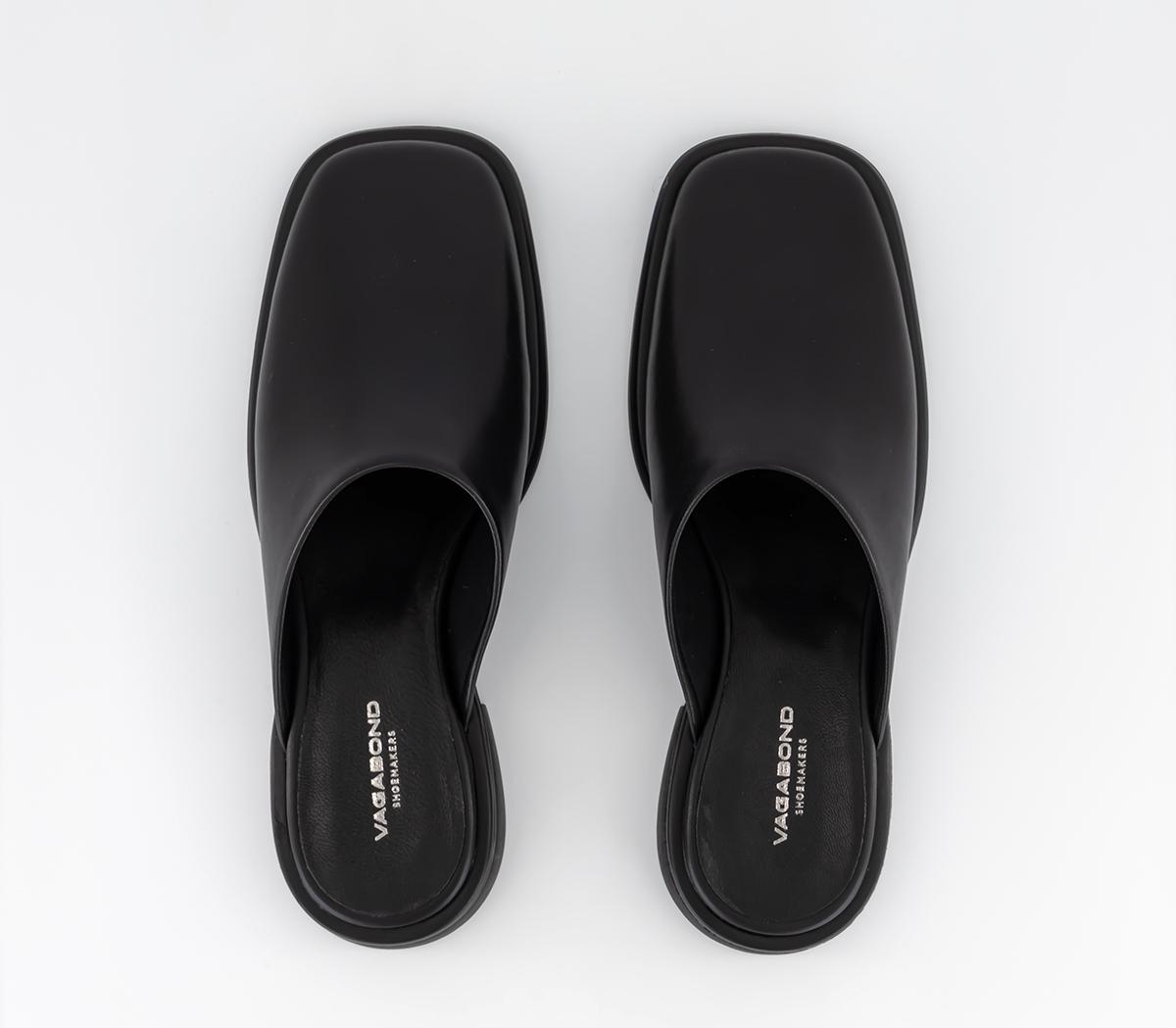 Vagabond Shoemakers Brittie Mules Black Leather - Flat Shoes for Women