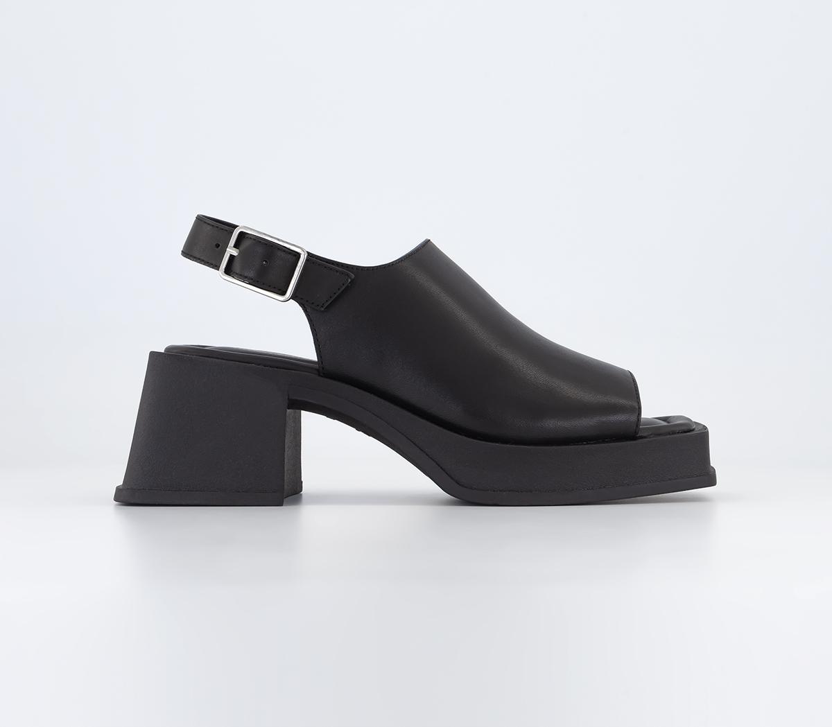 Vagabond Shoemakers Hennie Sling Back Heeled Sandals Black Leather ...