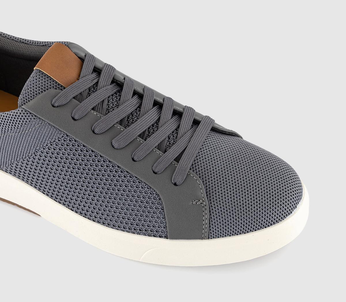 OFFICE Cory Knitted Trainer Grey - Men's Trainers