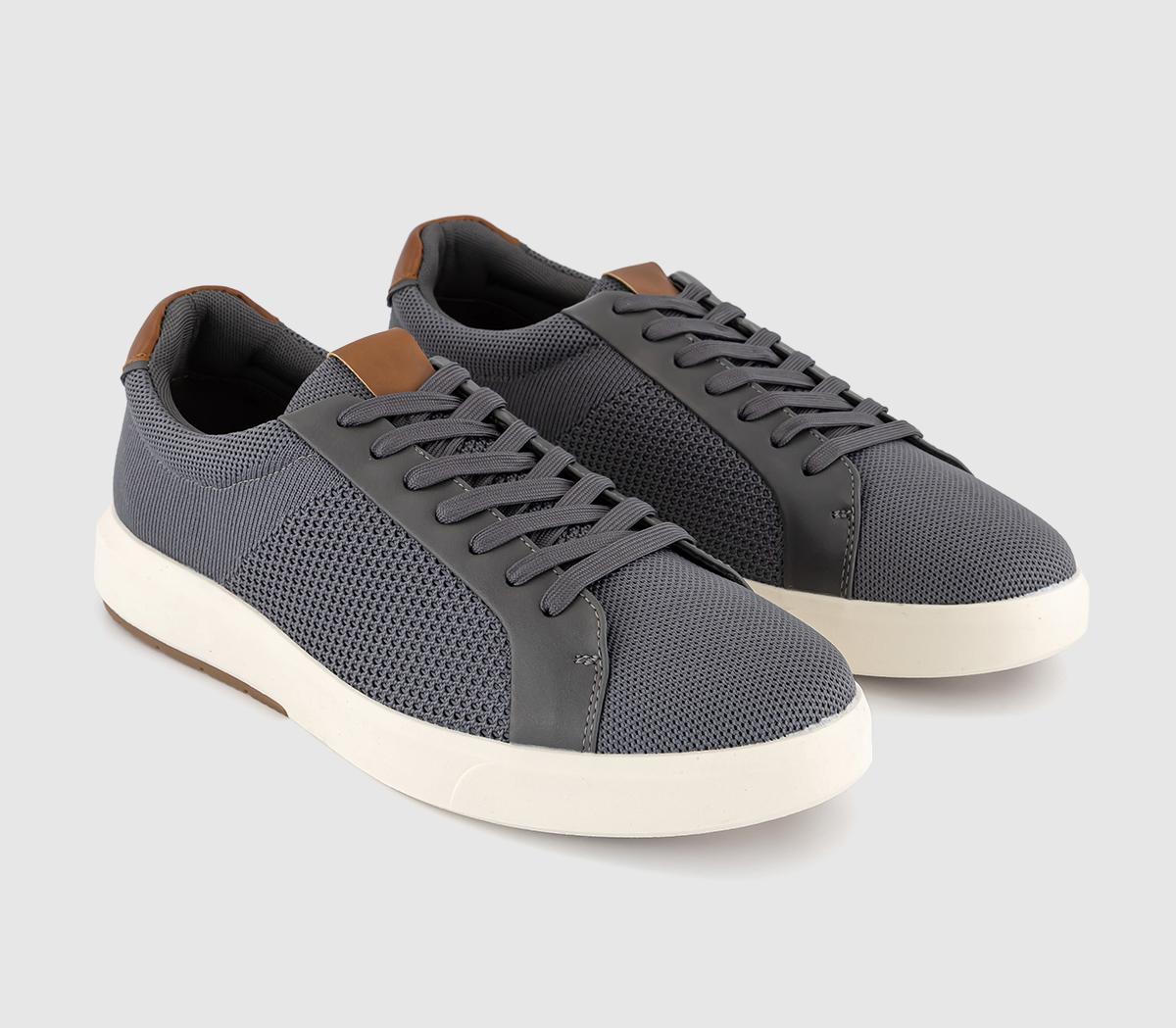 OFFICE Cory Knitted Trainer Grey - Men's Trainers