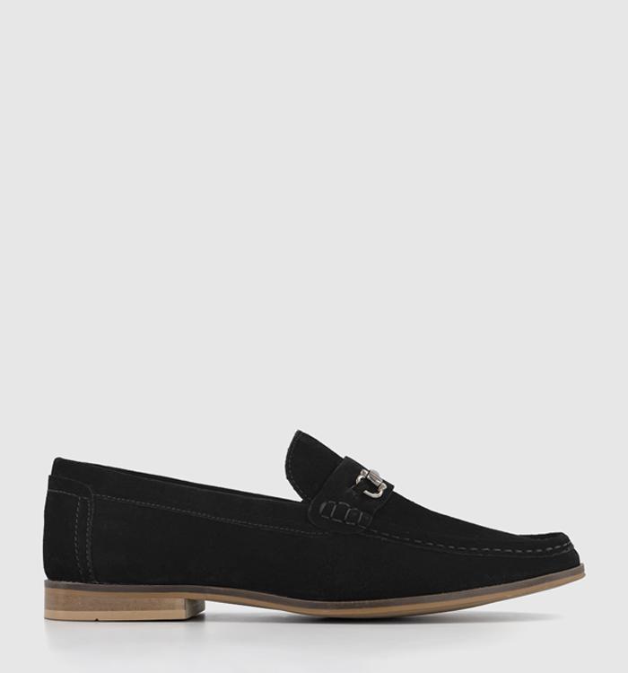 OFFICE Calum Snaffle Slip On Loafers Black Suede