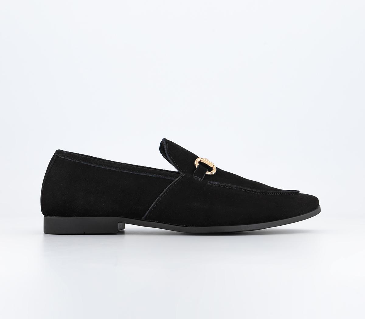 Mens black suede loafers uk sale