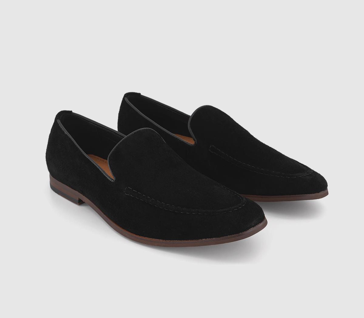 OFFICE Cody Slip On Loafers Black Suede - Men's Casual Shoes