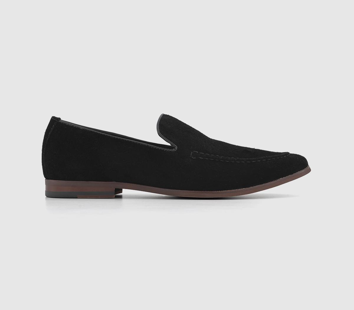 Mens black hotsell suede loafer shoes