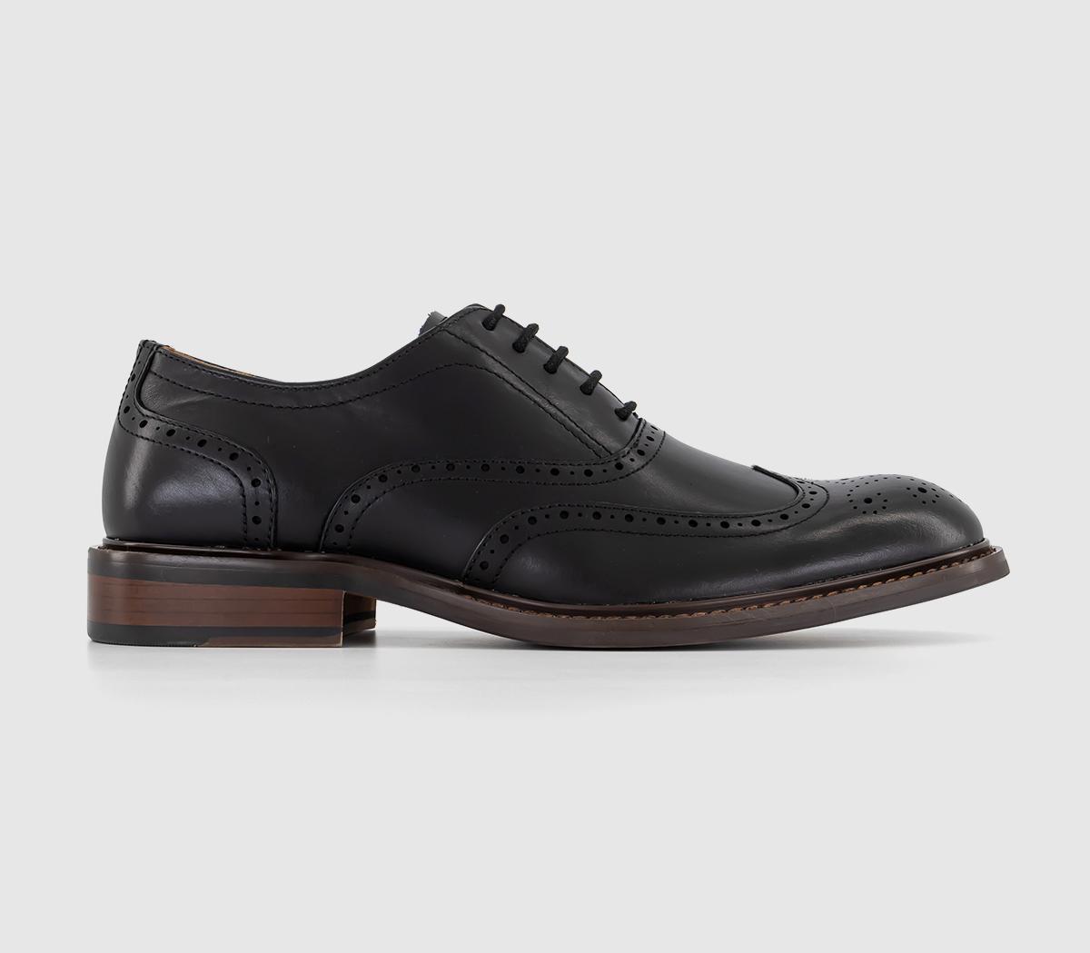 OFFICE Maxwell Oxford Brogues Black Leather - Mens Brogues