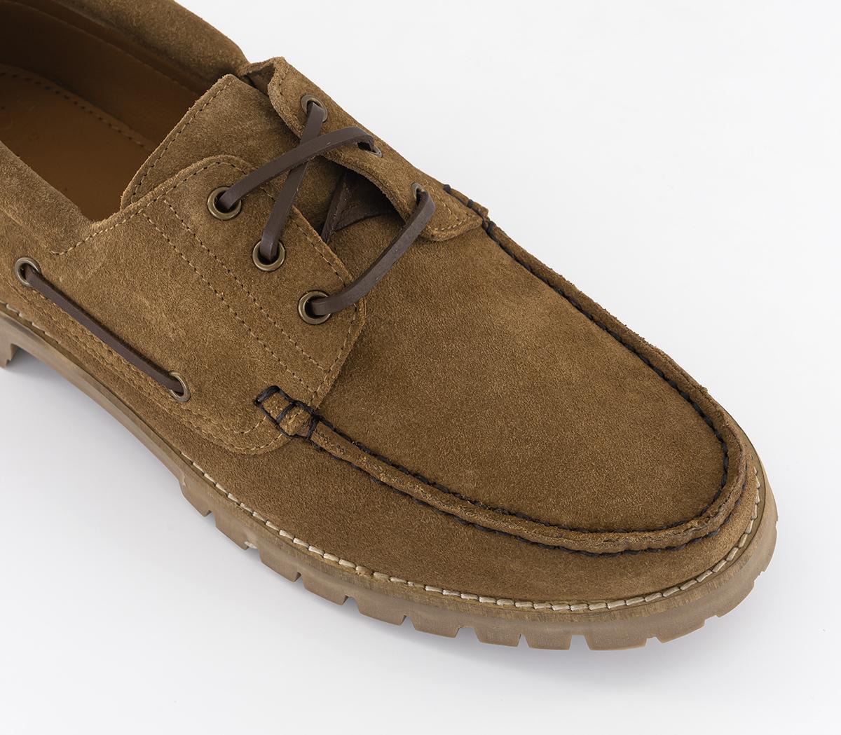 OFFICE Colorado Cleated Suede Boat Shoes Brown Suede - Men's Casual Shoes